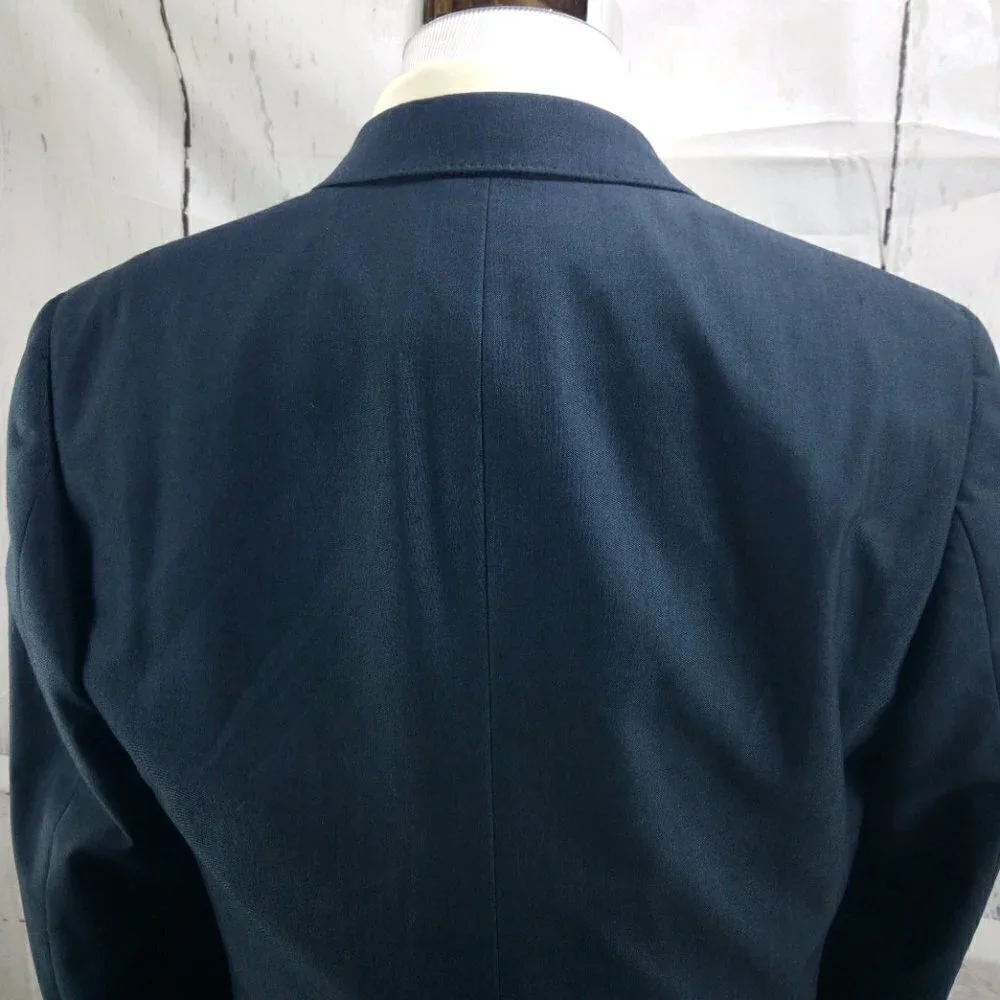 JF J Ferrar Slim Fit 42R 2 Button Bluish Gray Stitched Lapel Suit Blazer Jacket